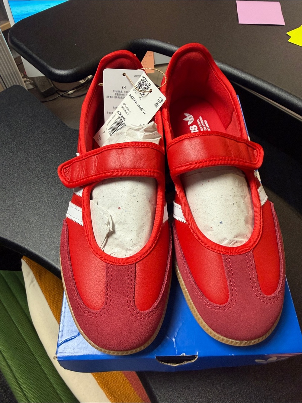 adidas Samba Jane W Velcro Sneakers — Red & White - Picture 3 of 5